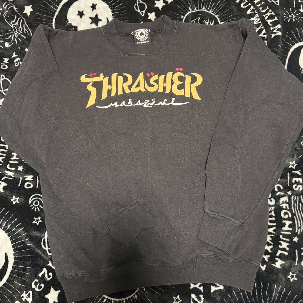 Thrasher Black Crewneck Sweater for Men